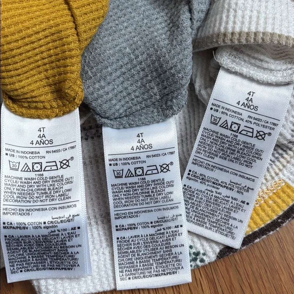 4T Old Navy Waffle Knit Excavator Long Sleeve Bundle